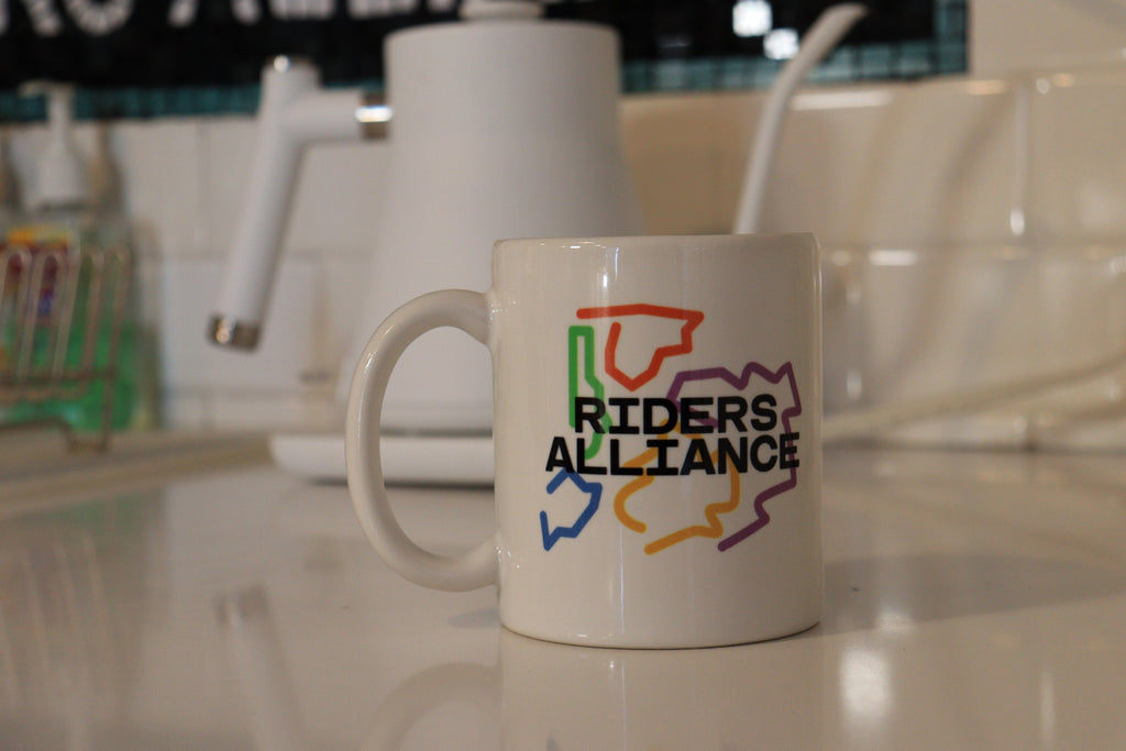 image of Riders Alliance White 5-Borough Mug