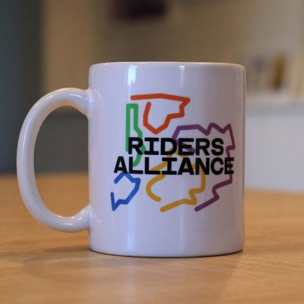 image of Riders Alliance White 5-Borough Mug