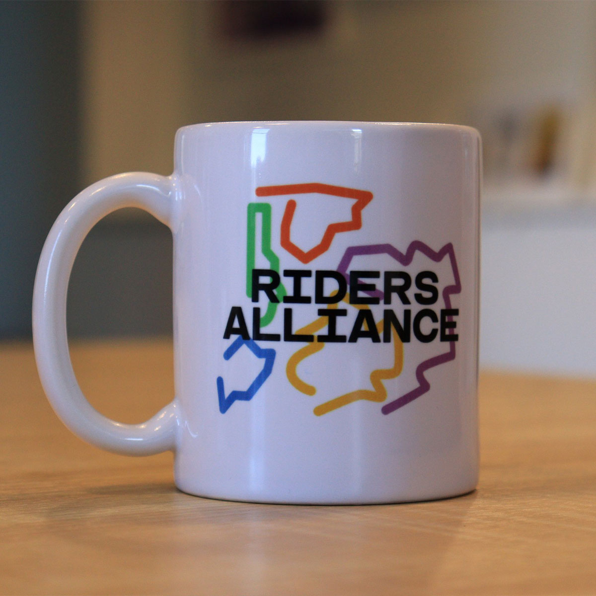 image of Riders Alliance White 5-Borough Mug